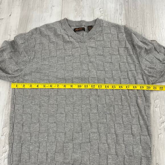 RSRV Enyce Gray Long Sleeve Weave Knit Warm Classic Preppy Professor Sweater - Picture 8 of 9